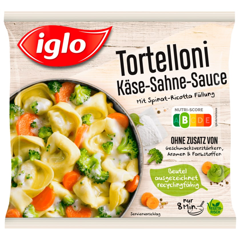Iglo Tortelloni Käse-Sahnesauce 450g